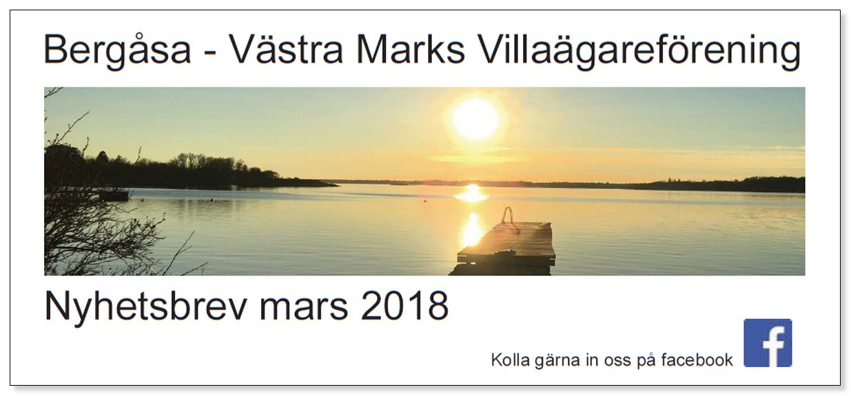 Villaföreningens Nyhetsbrev, mars 2018